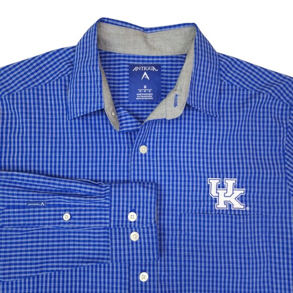 Antigua Slim Fit Button-Up Shirt Embroidered UK Wildcats University of Kentucky - Picture 1 of 9